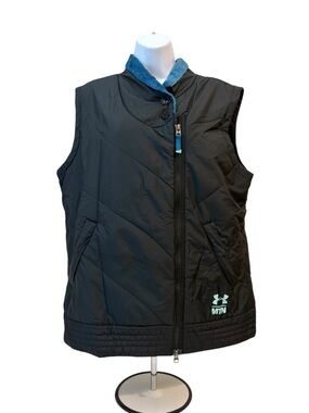 Under Armour MTN Women’s Full Zip Vest Black Vest with Blue Sherpa Collar XL